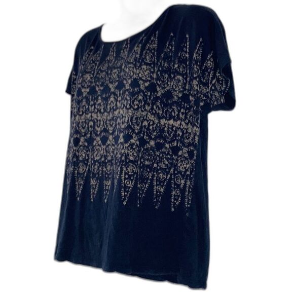 LUCKY BRAND Boho Bohemian Geometric Pattern Short Sleeve Tshirt Womens XL - Picture 4 of 6